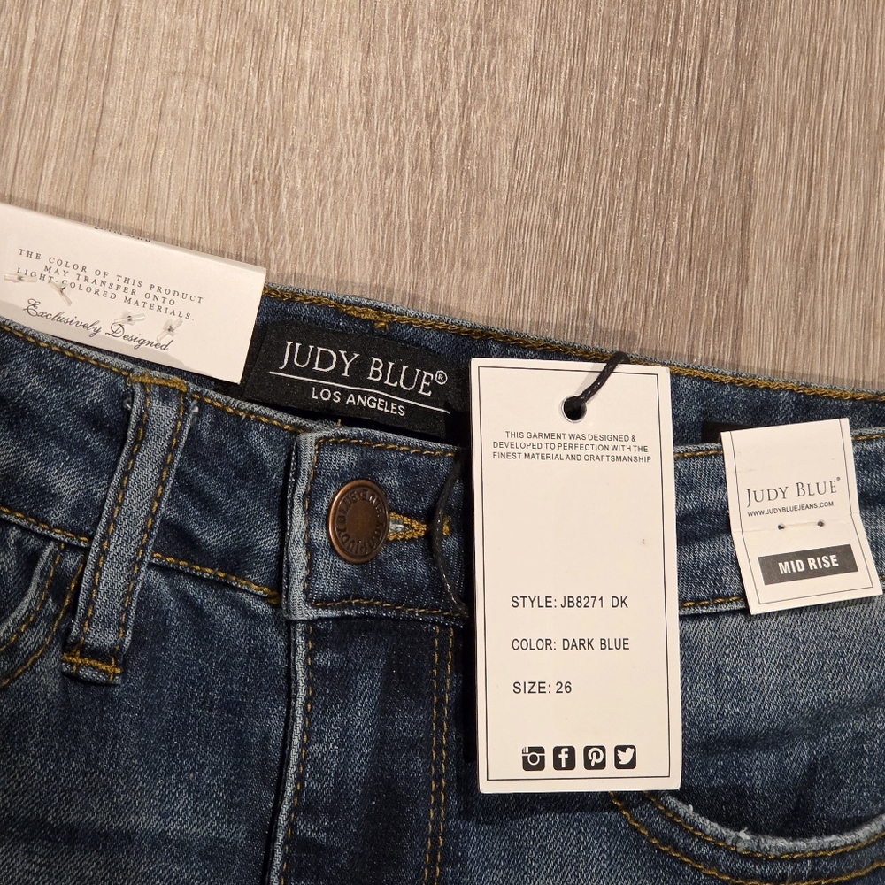 HOT ! Judy‎ Blue 29 Relaxed Fit Jeans Distressed Mid Rise Stretch JB8271 DK - Picture 6 of 8
